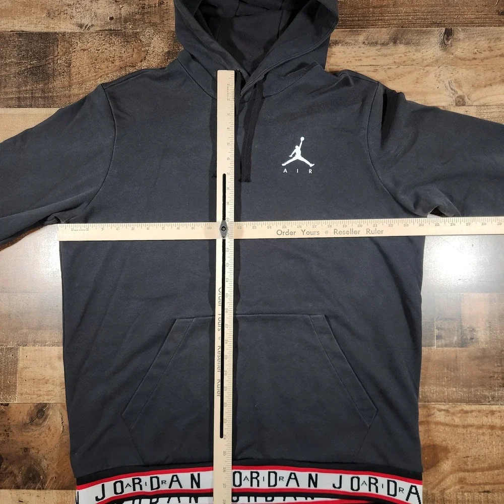 Vintage Nike Air Jordan Hoodie Sweatshirt Men XL Black Jumpman Pullover Monogram